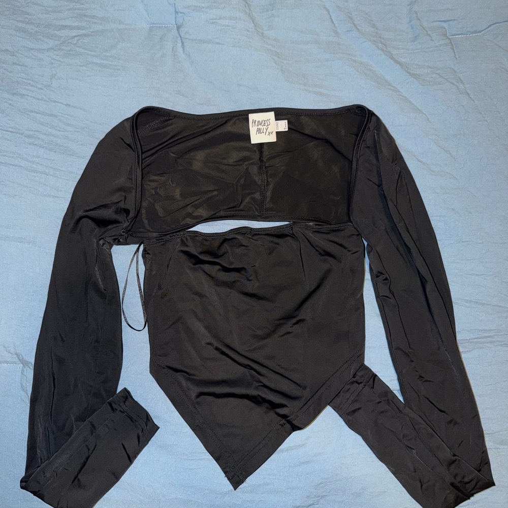 Princess Polly Black Long Sleeve Blouse